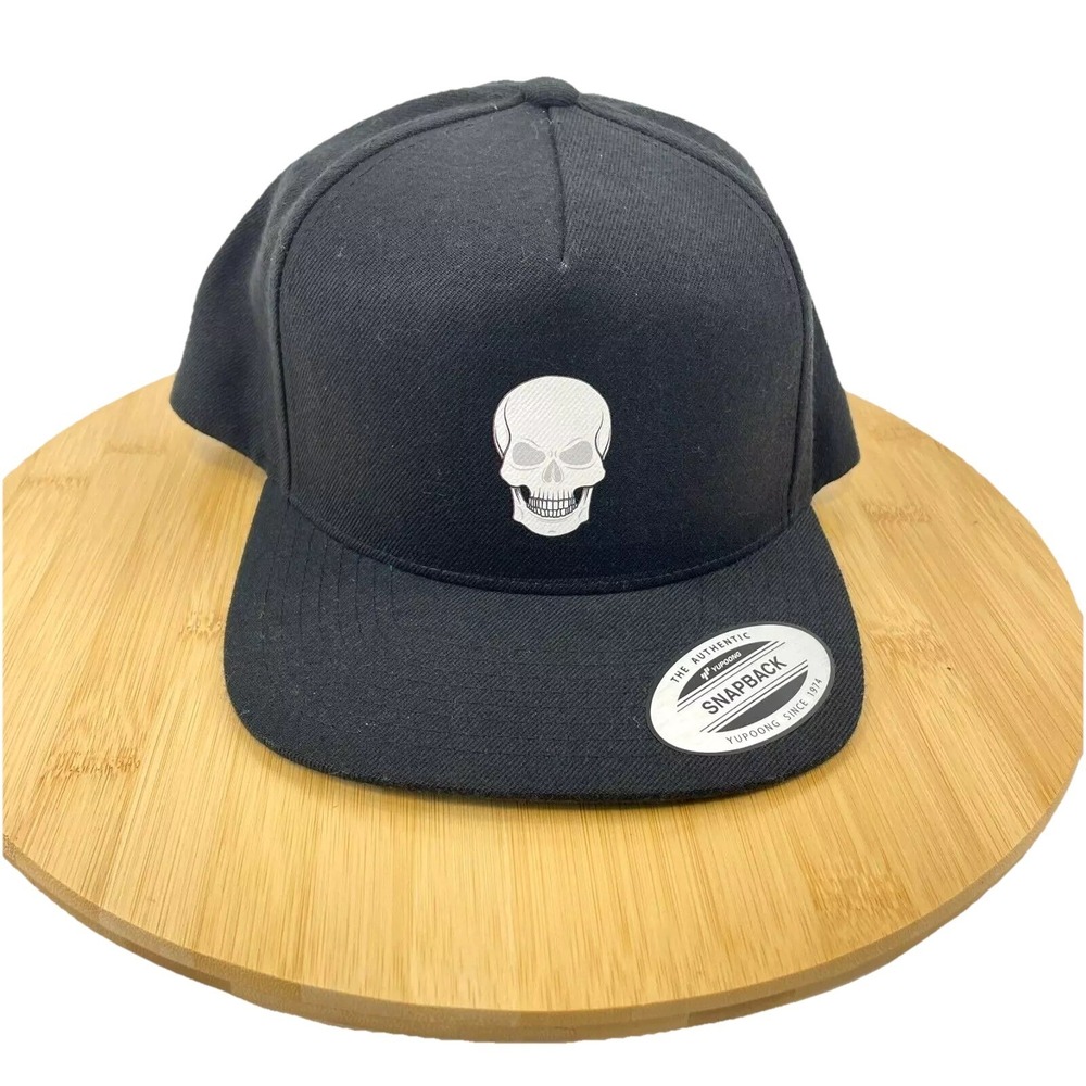 Yupoong Classics Trucker Hat Baseball Cap Black Skull SnapBack